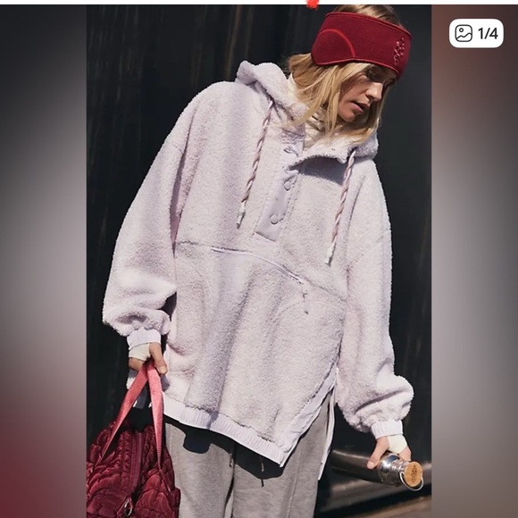 NWT - FP Movement by Free People - Fuzzy Was She Fleece Pullover in Rose Quartz - Picture 2 of 16